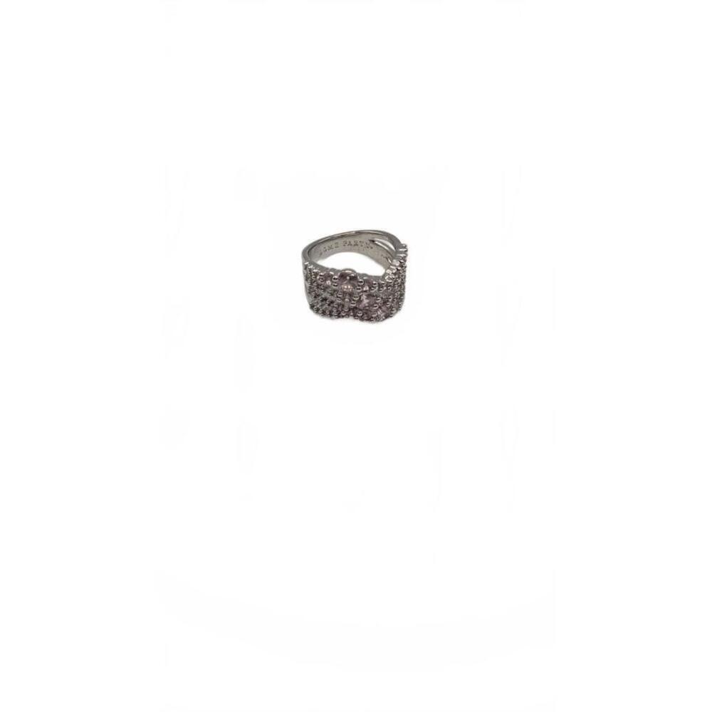 Silver Tone Multi-Row Crystal Accent Ring Size 6 - Picture 1 of 9